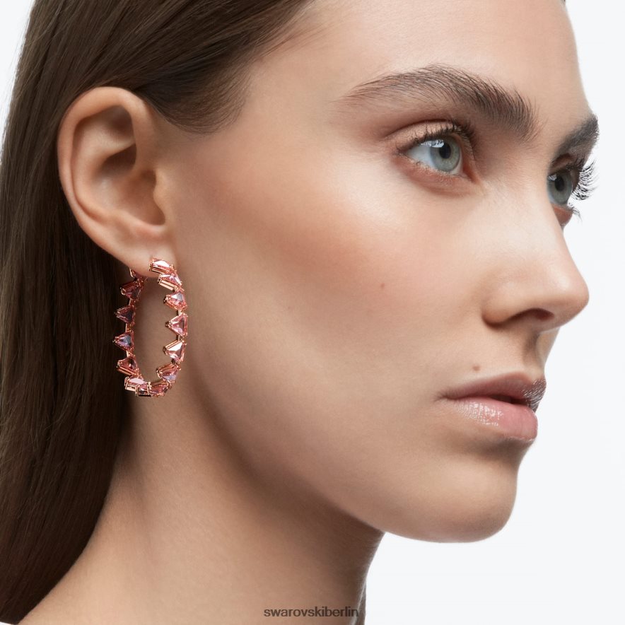 Swarovski Ortyx-Creolen Dreiecksschliff, rosa, rosévergoldet Schmuck HLT448919