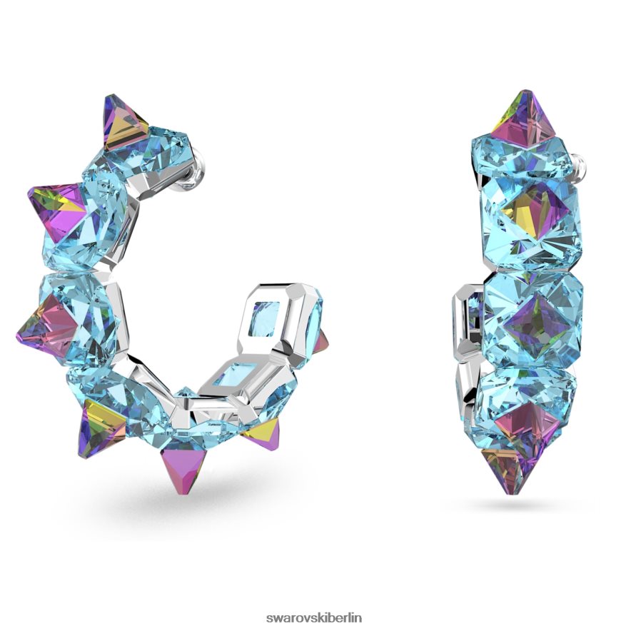 Swarovski Ortyx-Creolen Pyramidenschliff, blau, rhodiniert Schmuck HLT448918