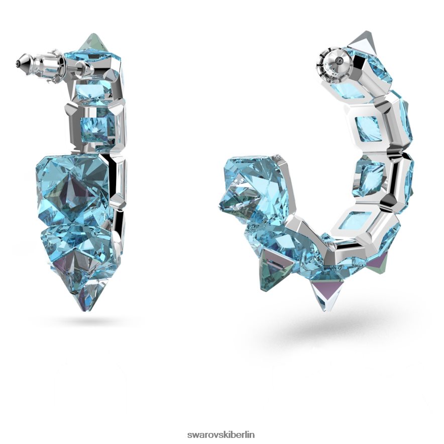 Swarovski Ortyx-Creolen Pyramidenschliff, blau, rhodiniert Schmuck HLT448918