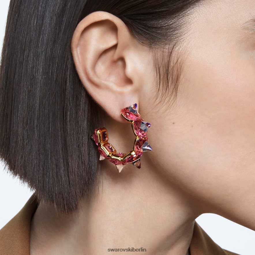 Swarovski Ortyx-Creolen Pyramidenschliff, rosa, vergoldet Schmuck HLT448890