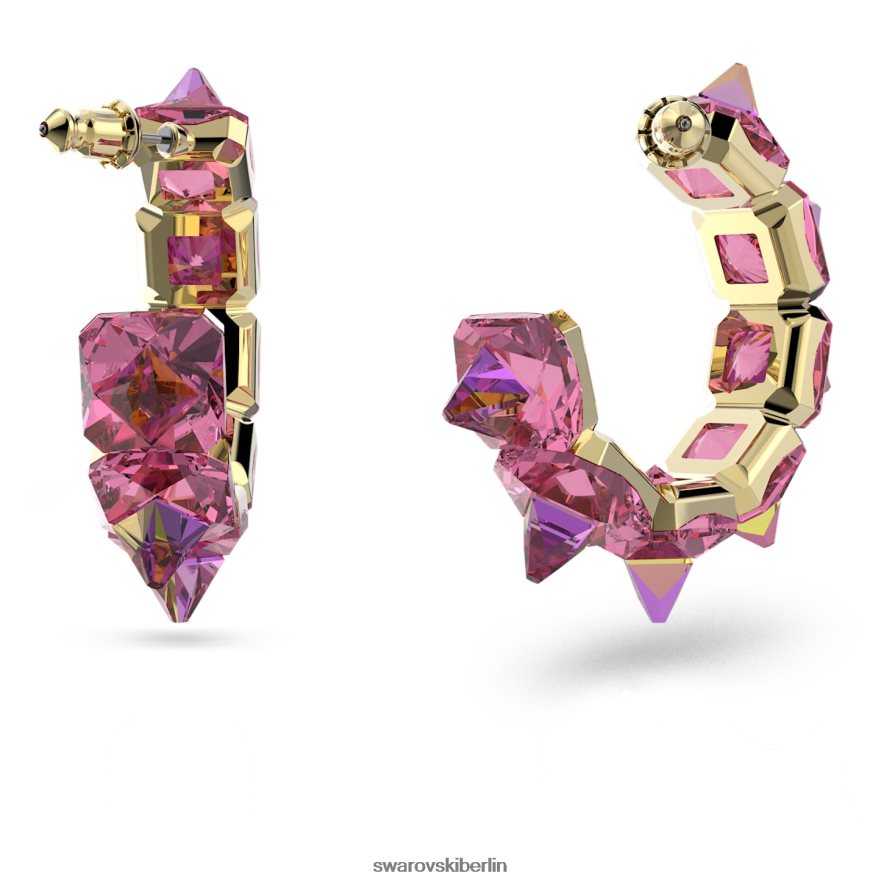 Swarovski Ortyx-Creolen Pyramidenschliff, rosa, vergoldet Schmuck HLT448890