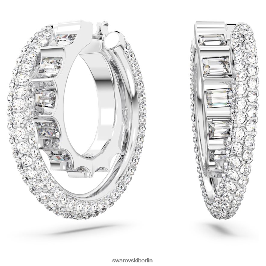 Swarovski Rota-Creolen Mischschliffe, weiß, rhodiniert Schmuck HLT448879