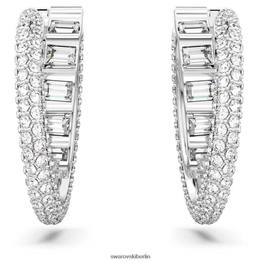 Swarovski Rota-Creolen Mischschliffe, weiß, rhodiniert Schmuck HLT448879