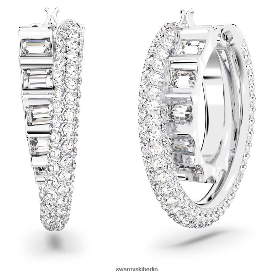 Swarovski Rota-Creolen Mischschliffe, weiß, rhodiniert Schmuck HLT448879