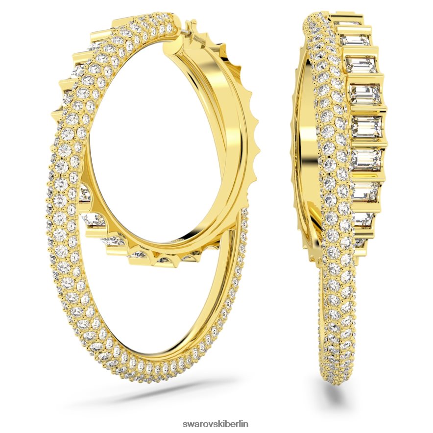 Swarovski Rota-Creolen Mischschliffe, weiß, vergoldet Schmuck HLT448864