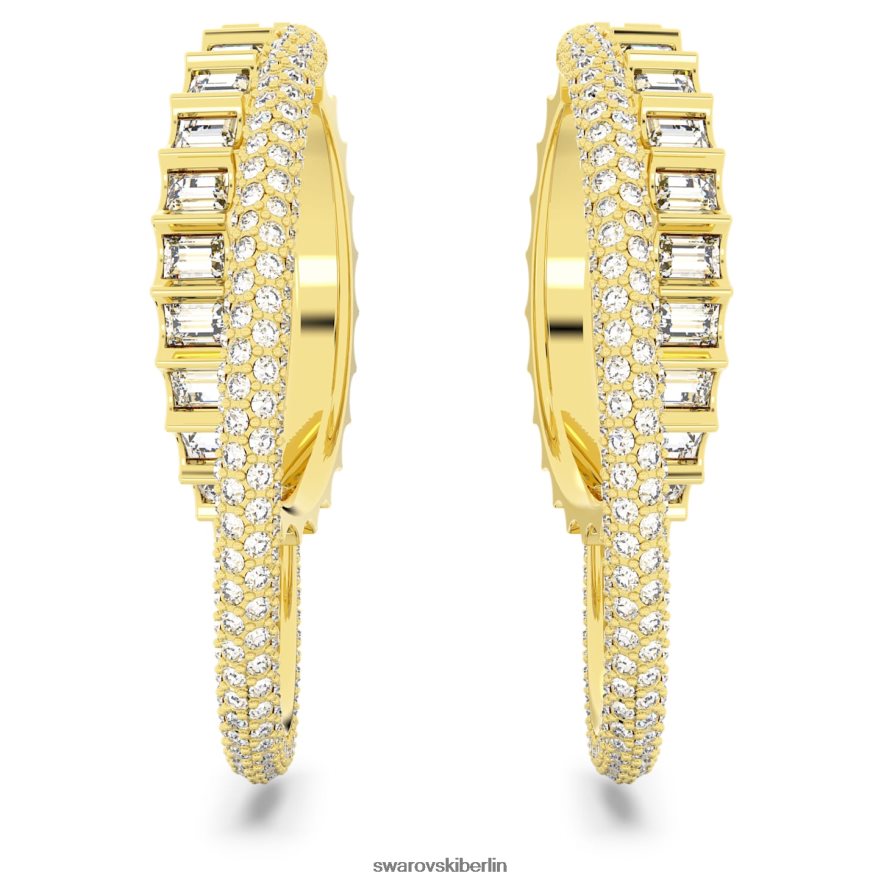 Swarovski Rota-Creolen Mischschliffe, weiß, vergoldet Schmuck HLT448864