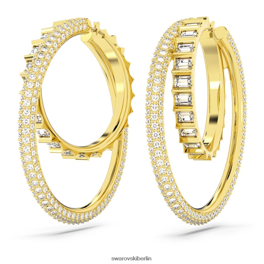 Swarovski Rota-Creolen Mischschliffe, weiß, vergoldet Schmuck HLT448864