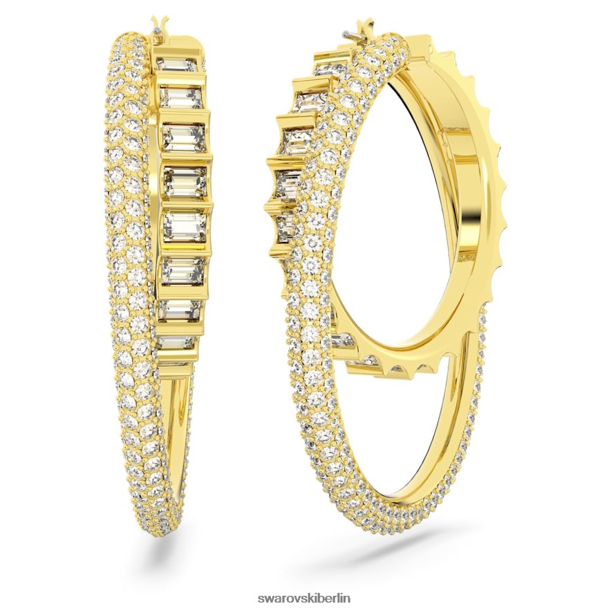 Swarovski Rota-Creolen Mischschliffe, weiß, vergoldet Schmuck HLT448864