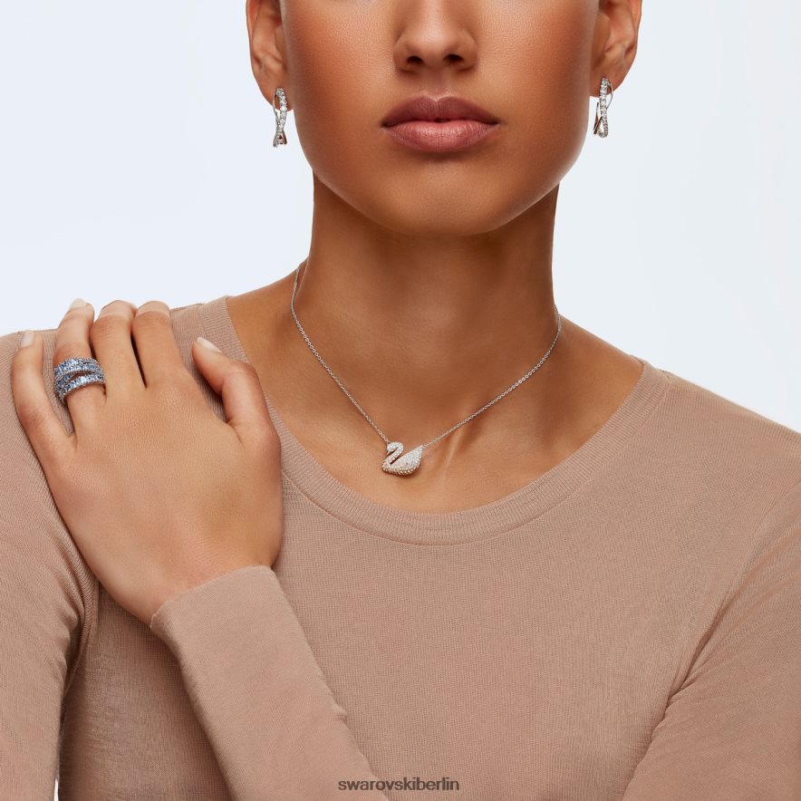 Swarovski Twist-Creolen weiß, rhodiniert Schmuck HLT448904