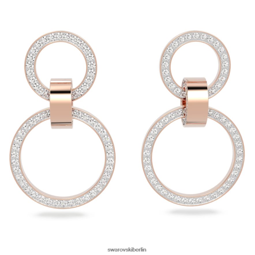 Swarovski hohle Creolen weiß, rosévergoldet Schmuck HLT448891
