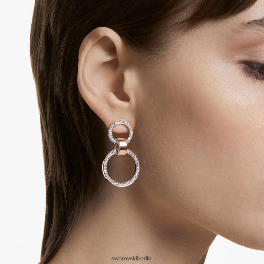 Swarovski hohle Creolen weiß, rosévergoldet Schmuck HLT448891