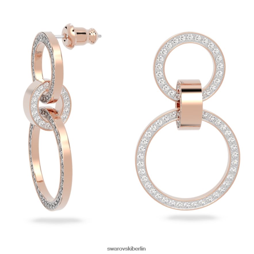 Swarovski hohle Creolen weiß, rosévergoldet Schmuck HLT448891
