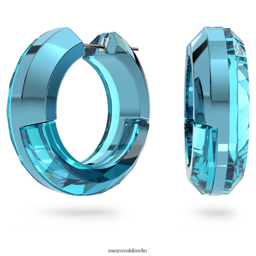 Swarovski leuchtende Creolen Statement, runde Form, blau Schmuck HLT448922