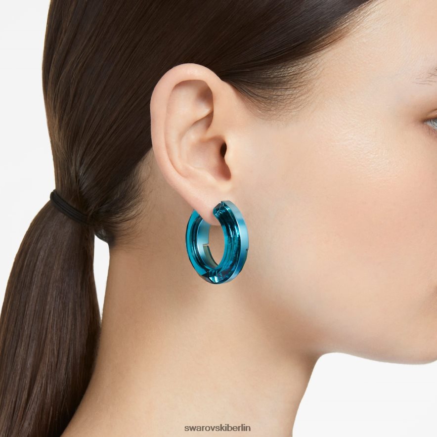 Swarovski leuchtende Creolen Statement, runde Form, blau Schmuck HLT448922