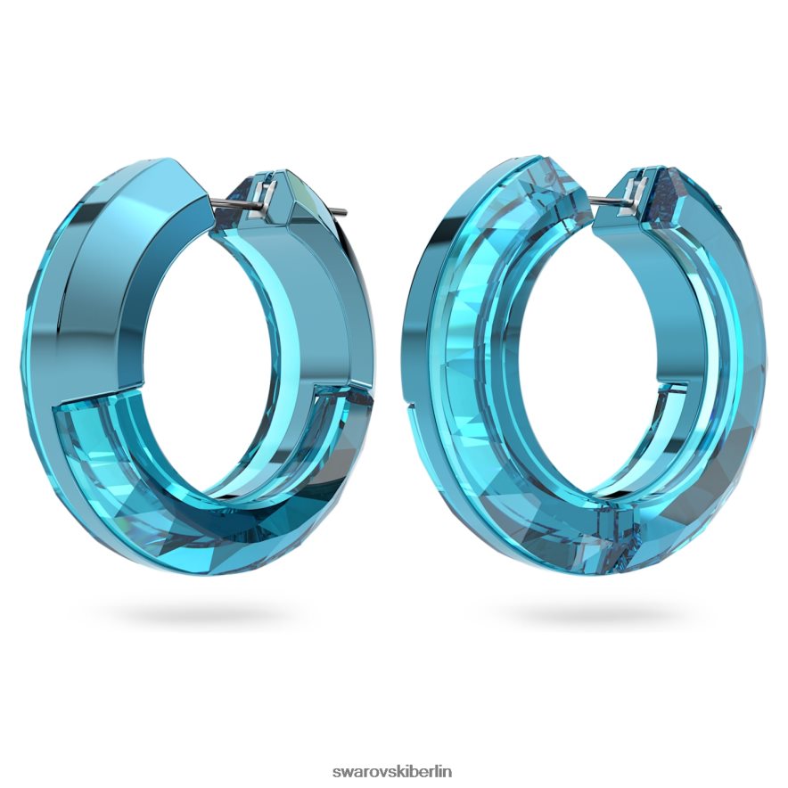 Swarovski leuchtende Creolen Statement, runde Form, blau Schmuck HLT448922