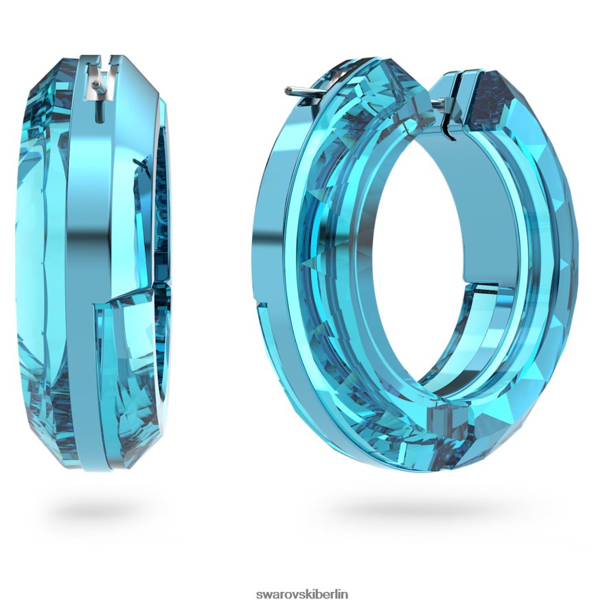 Swarovski leuchtende Creolen Statement, runde Form, blau Schmuck HLT448922