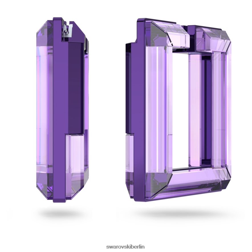 Swarovski leuchtende Creolen quadratische Form, lila Schmuck HLT448882