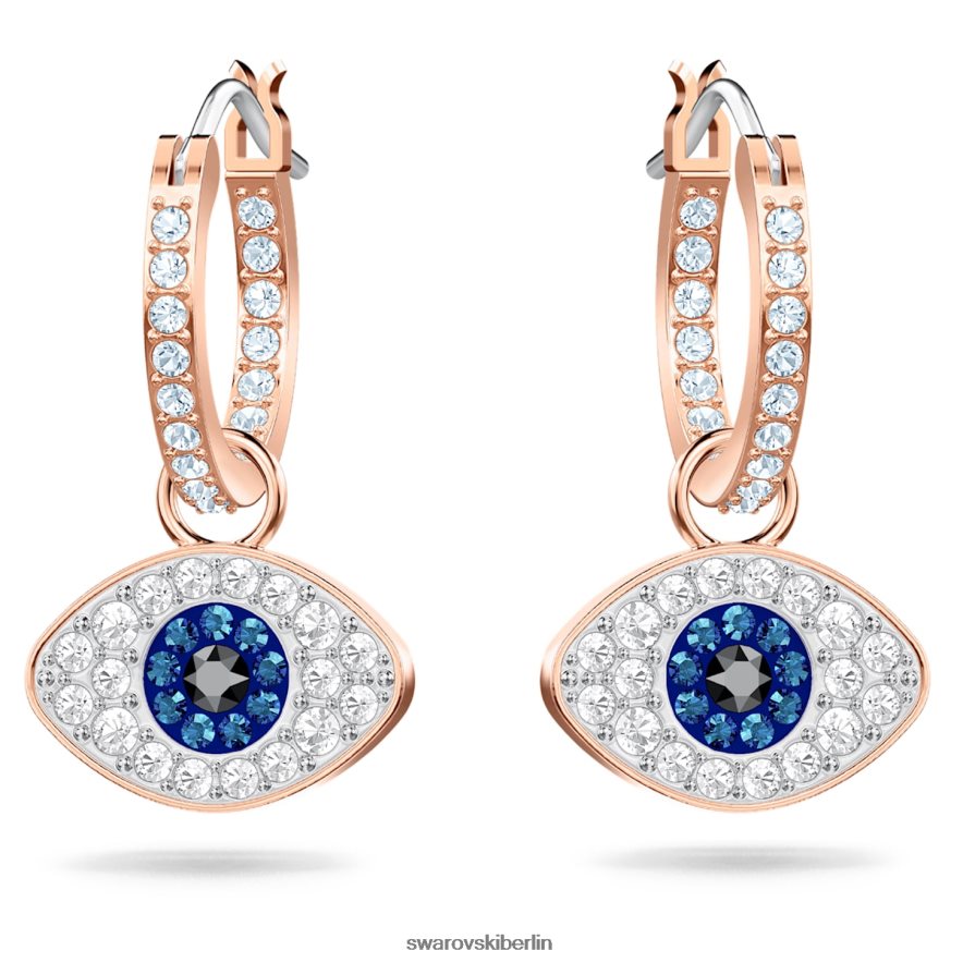 Swarovski symbolische Creolen böser Blick, blau, rosévergoldet Schmuck HLT448758