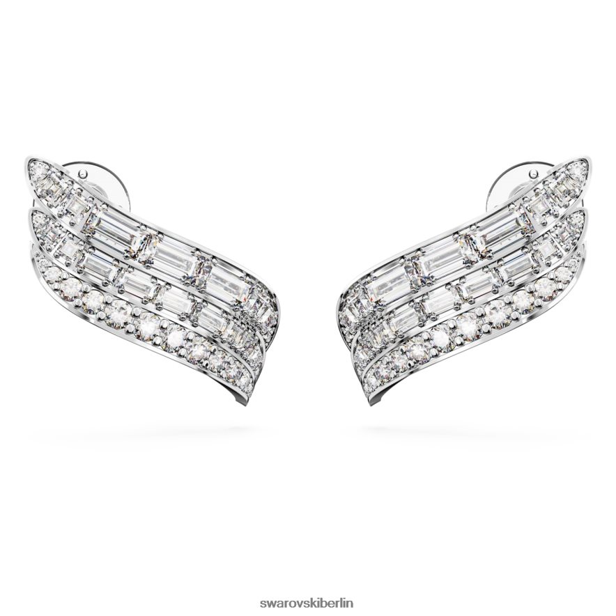 Swarovski Hyperbel-Ohrringe CO2-neutraler Zirkon, Mischschliff, weiß, rhodiniert Schmuck HLT448973
