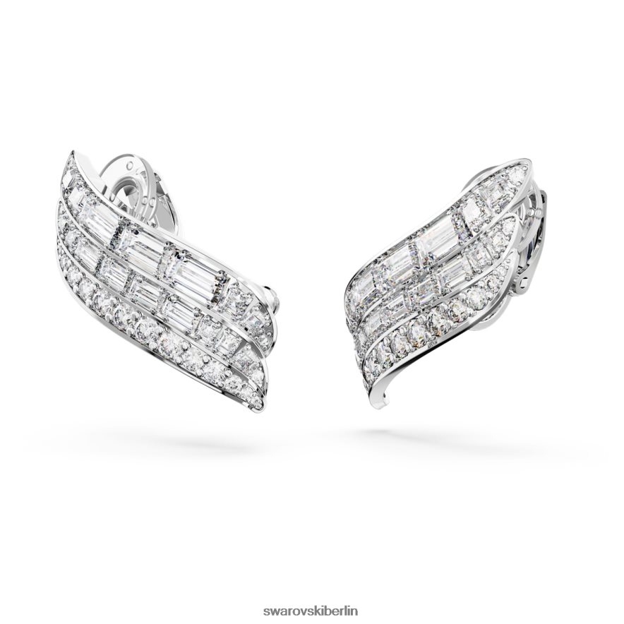 Swarovski Hyperbel-Ohrringe CO2-neutraler Zirkon, Mischschliff, weiß, rhodiniert Schmuck HLT448973