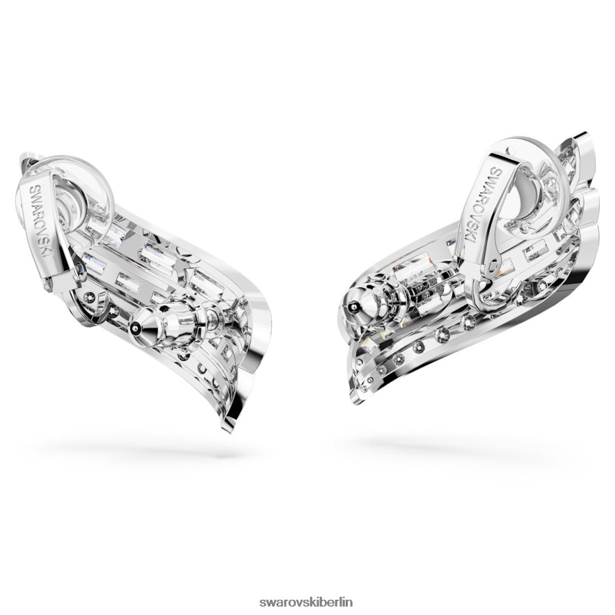 Swarovski Hyperbel-Ohrringe CO2-neutraler Zirkon, Mischschliff, weiß, rhodiniert Schmuck HLT448973