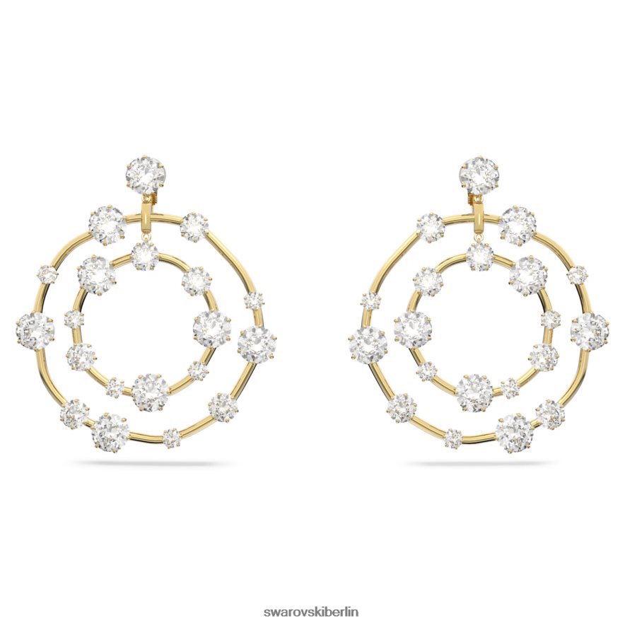 Swarovski Constella-Clip-Ohrringe Rundschliff, weiß, vergoldet Schmuck HLT448894