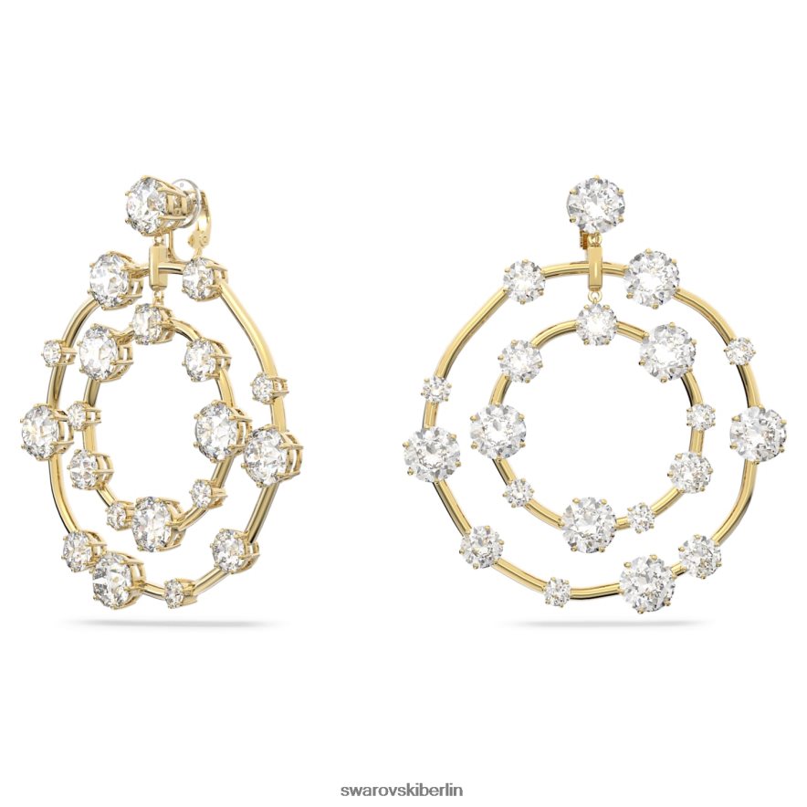 Swarovski Constella-Clip-Ohrringe Rundschliff, weiß, vergoldet Schmuck HLT448894