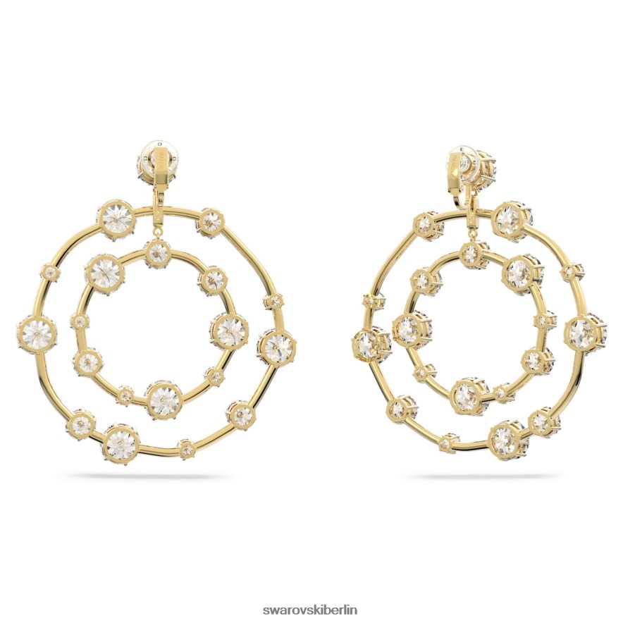 Swarovski Constella-Clip-Ohrringe Rundschliff, weiß, vergoldet Schmuck HLT448894