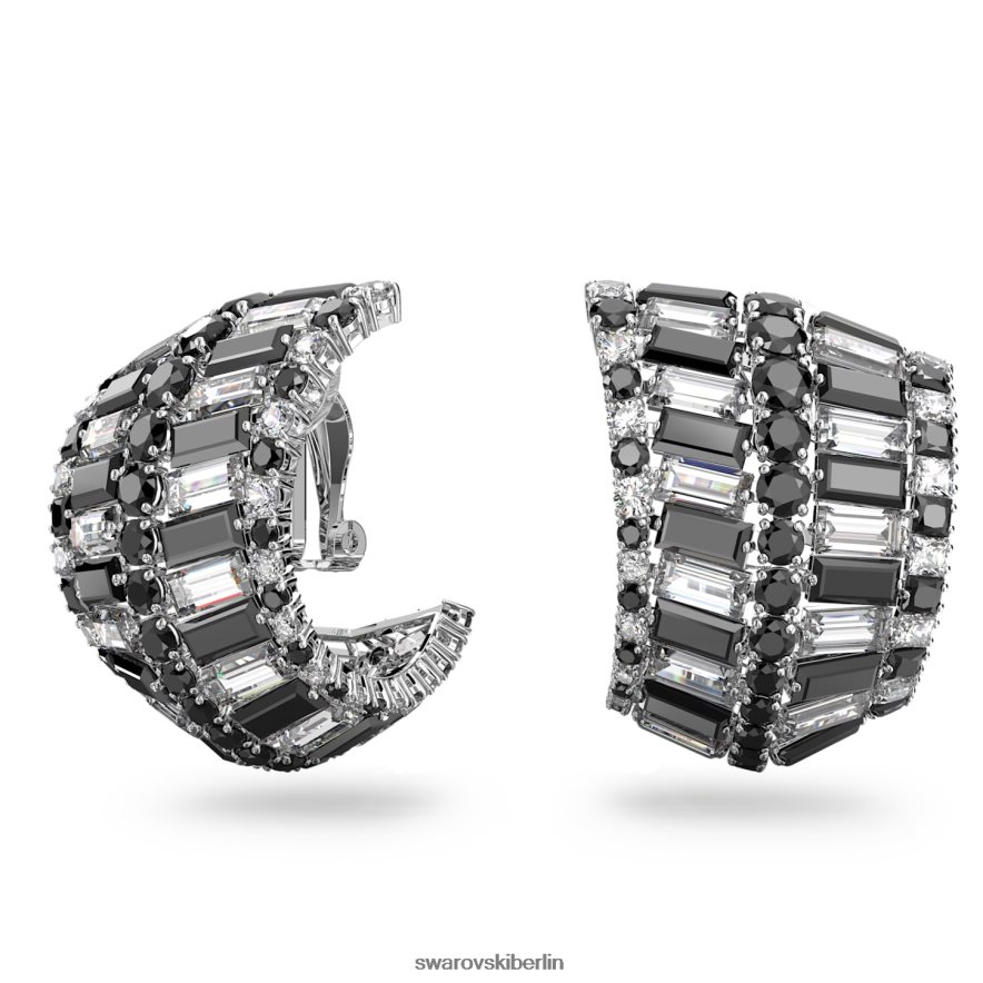 Swarovski Hyperbel-Clip-Ohrringe Mischschliffe, schwarz, rhodiniert Schmuck HLT448944