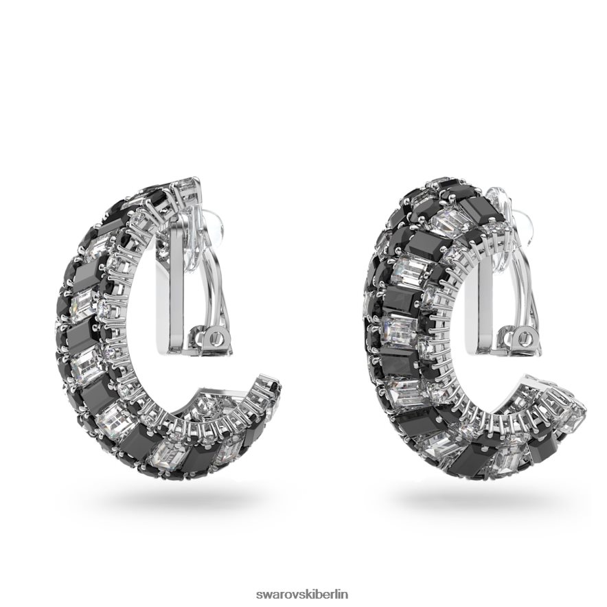 Swarovski Hyperbel-Clip-Ohrringe Mischschliffe, schwarz, rhodiniert Schmuck HLT448944