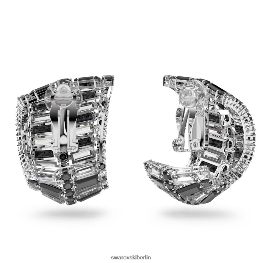 Swarovski Hyperbel-Clip-Ohrringe Mischschliffe, schwarz, rhodiniert Schmuck HLT448944