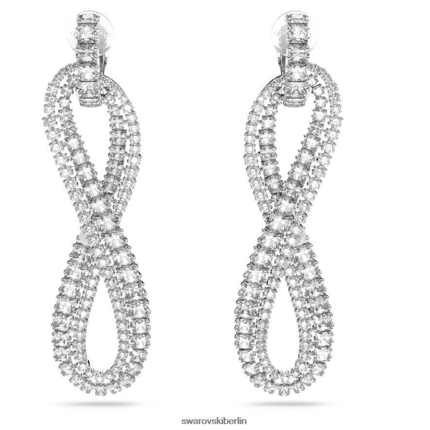 Swarovski Hyperbel-Clip-Ohrringe unendlich, weiß, rhodiniert Schmuck HLT448954