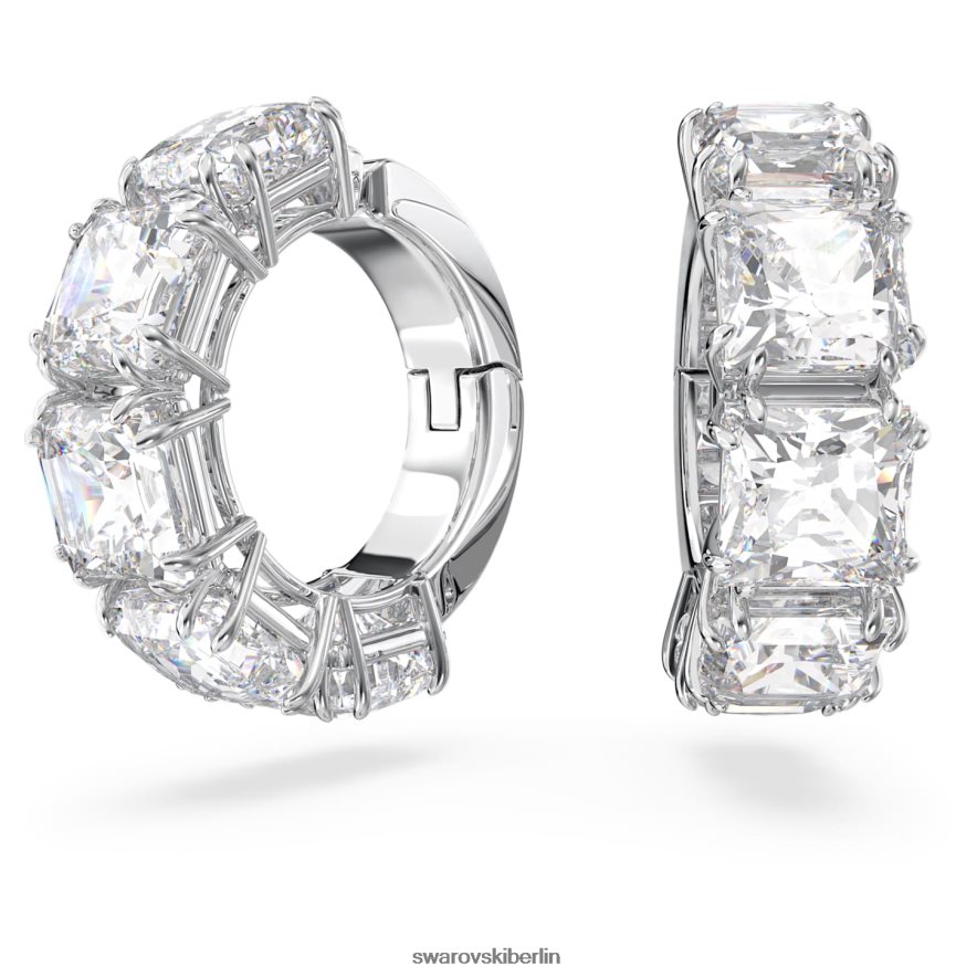 Swarovski Millenia Ohrclips quadratisch geschliffen, weiß, rhodiniert Schmuck HLT448888