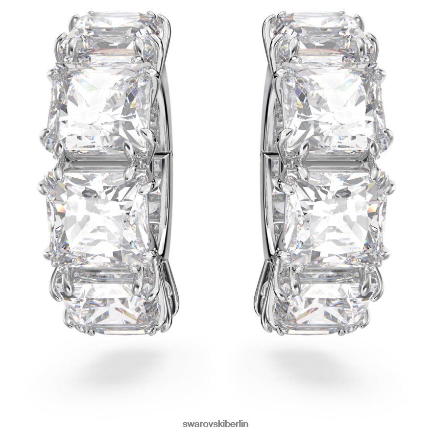 Swarovski Millenia Ohrclips quadratisch geschliffen, weiß, rhodiniert Schmuck HLT448888