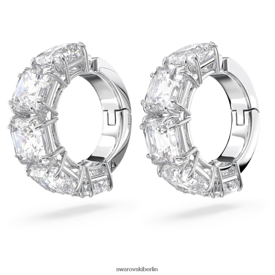 Swarovski Millenia Ohrclips quadratisch geschliffen, weiß, rhodiniert Schmuck HLT448888