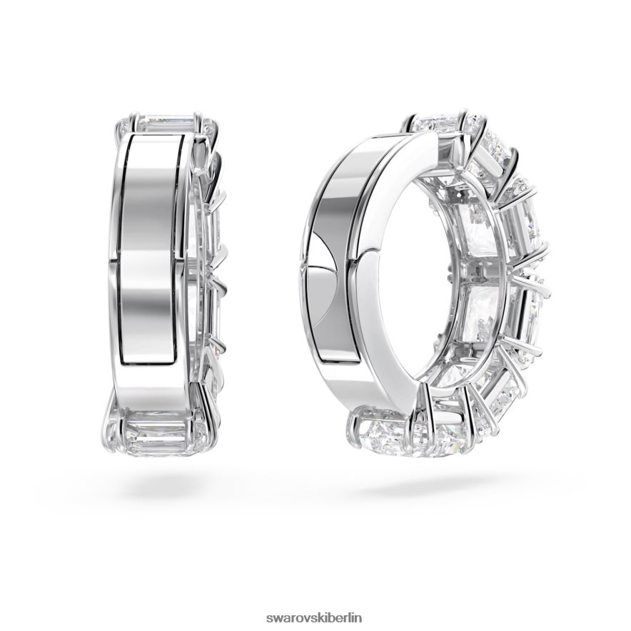 Swarovski Millenia Ohrclips quadratisch geschliffen, weiß, rhodiniert Schmuck HLT448888