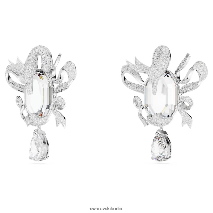 Swarovski Modische Schwanen-Clip-Ohrringe Schwan, weiß, rhodiniert Schmuck HLT448948