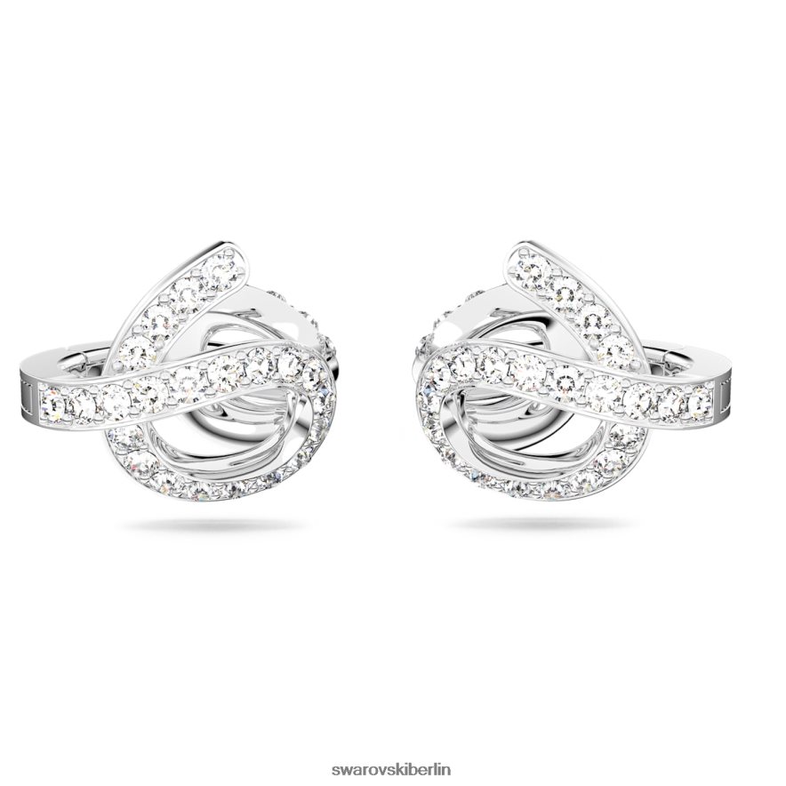 Swarovski Ohrclips von Fluenta neu entzündete Kristalle, weiß, rhodiniert Schmuck HLT448958
