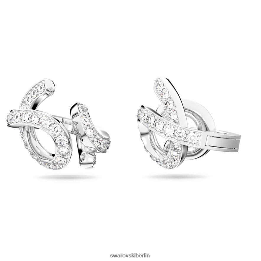 Swarovski Ohrclips von Fluenta neu entzündete Kristalle, weiß, rhodiniert Schmuck HLT448958