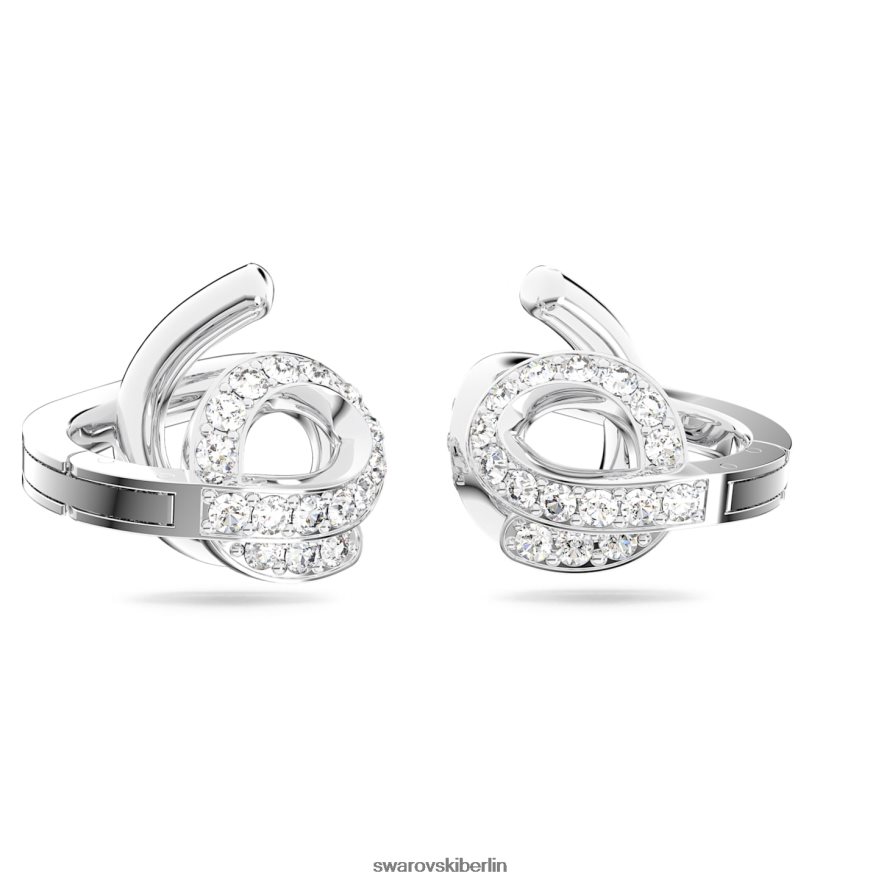 Swarovski Ohrclips von Fluenta neu entzündete Kristalle, weiß, rhodiniert Schmuck HLT448958