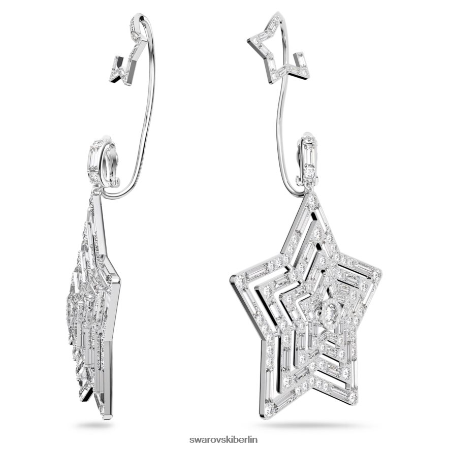 Swarovski Stella-Clip-Ohrringe Stern, weiß, rhodiniert Schmuck HLT448797