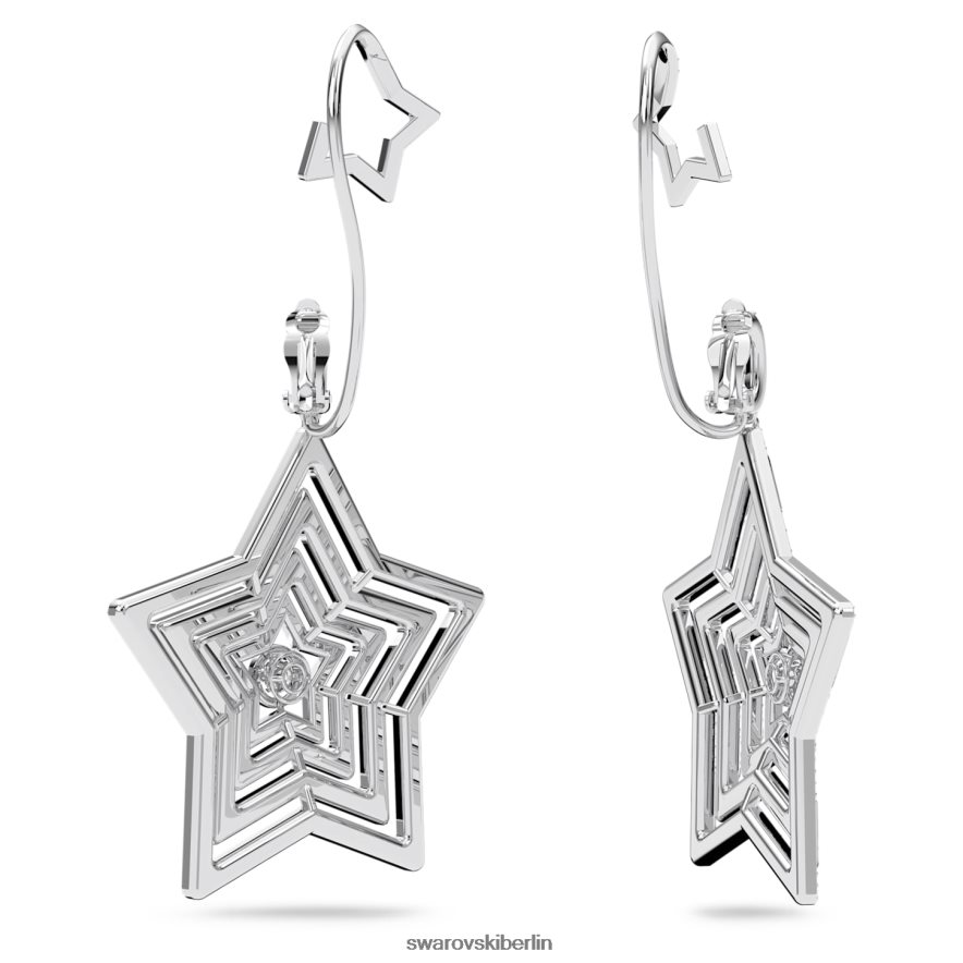 Swarovski Stella-Clip-Ohrringe Stern, weiß, rhodiniert Schmuck HLT448797