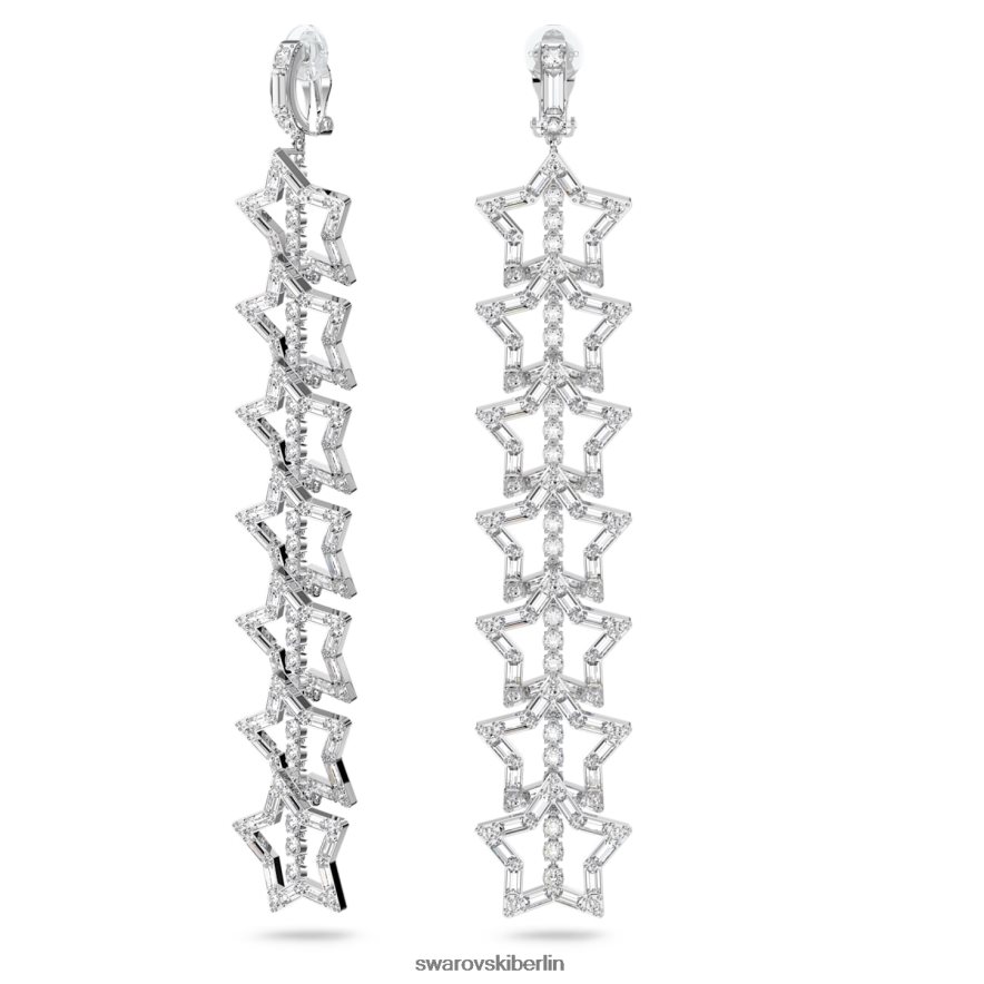 Swarovski Stella-Clip-Ohrringe Stern, weiß, rhodiniert Schmuck HLT448813