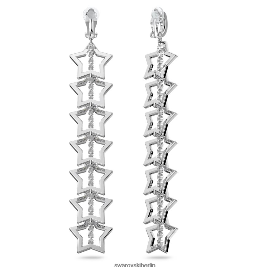 Swarovski Stella-Clip-Ohrringe Stern, weiß, rhodiniert Schmuck HLT448813