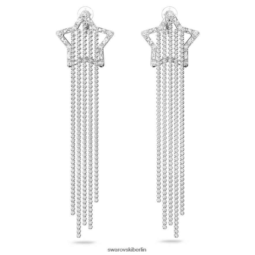 Swarovski Stella-Clip-Ohrringe Sternschnuppe, weiß, rhodiniert Schmuck HLT448799