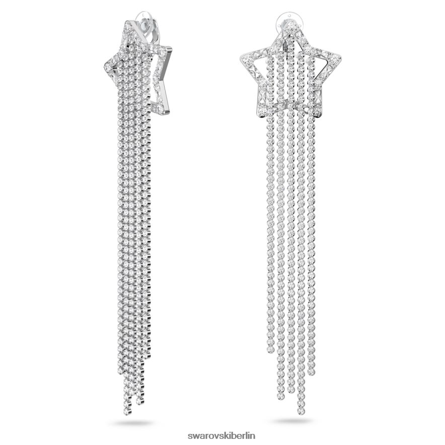 Swarovski Stella-Clip-Ohrringe Sternschnuppe, weiß, rhodiniert Schmuck HLT448799