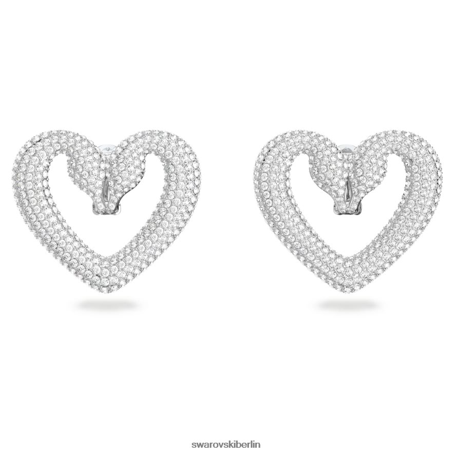 Swarovski una Ohrclips Herz, weiß, rhodiniert Schmuck HLT448952