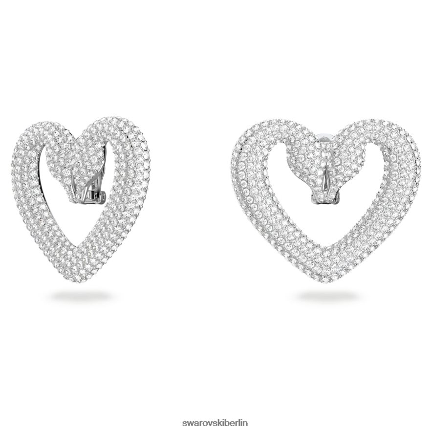 Swarovski una Ohrclips Herz, weiß, rhodiniert Schmuck HLT448952