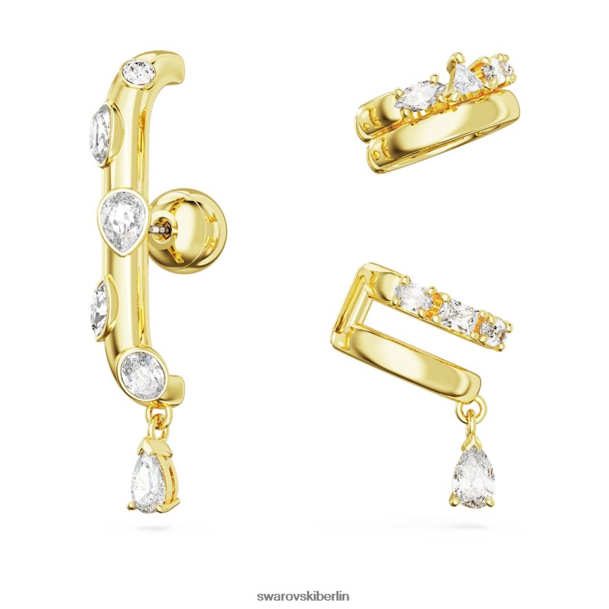 Swarovski Dextera-Ohrmanschette Mischschliffe, weiß, vergoldet Schmuck HLT448401