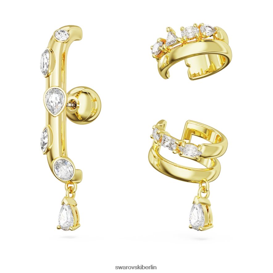 Swarovski Dextera-Ohrmanschette Mischschliffe, weiß, vergoldet Schmuck HLT448401